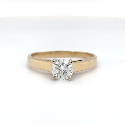 0.68CT ROUND BRILLIANT DIAMOND SOLITAIRE ENGAGEMENT RING I2/H