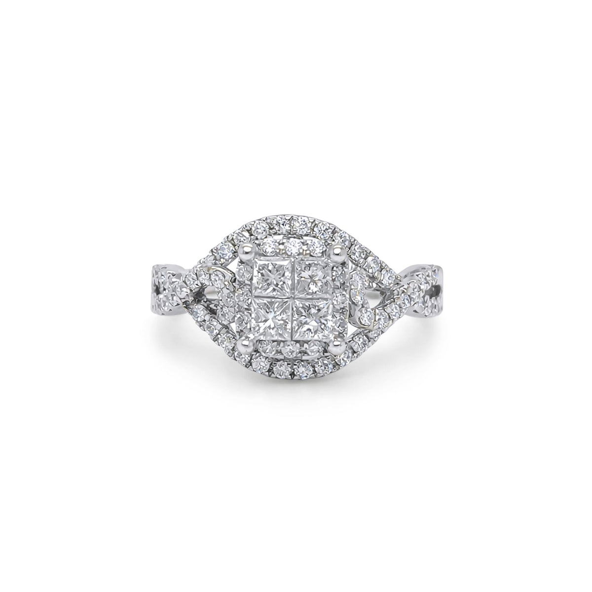 Diamond ring with a white background