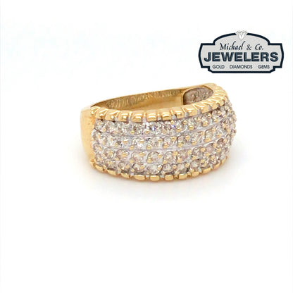 18KY 1.00CTW PAVE ROUND DIAMOND BAND SI/H-I 5.4G