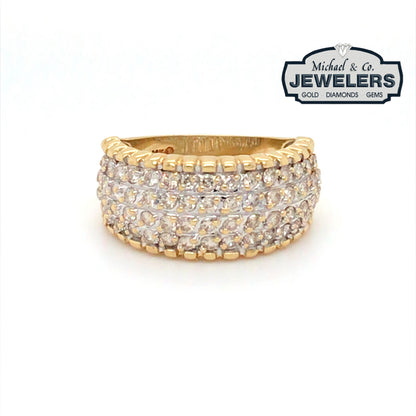 18KY 1.00CTW PAVE ROUND DIAMOND BAND SI/H-I 5.4G