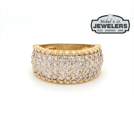 18KY 1.00CTW PAVE ROUND DIAMOND BAND SI/H-I 5.4G-Fine Jewelry in Bradenton &amp; Lakewood Ranch, Fl. | Michael &amp; Co. Jewelers