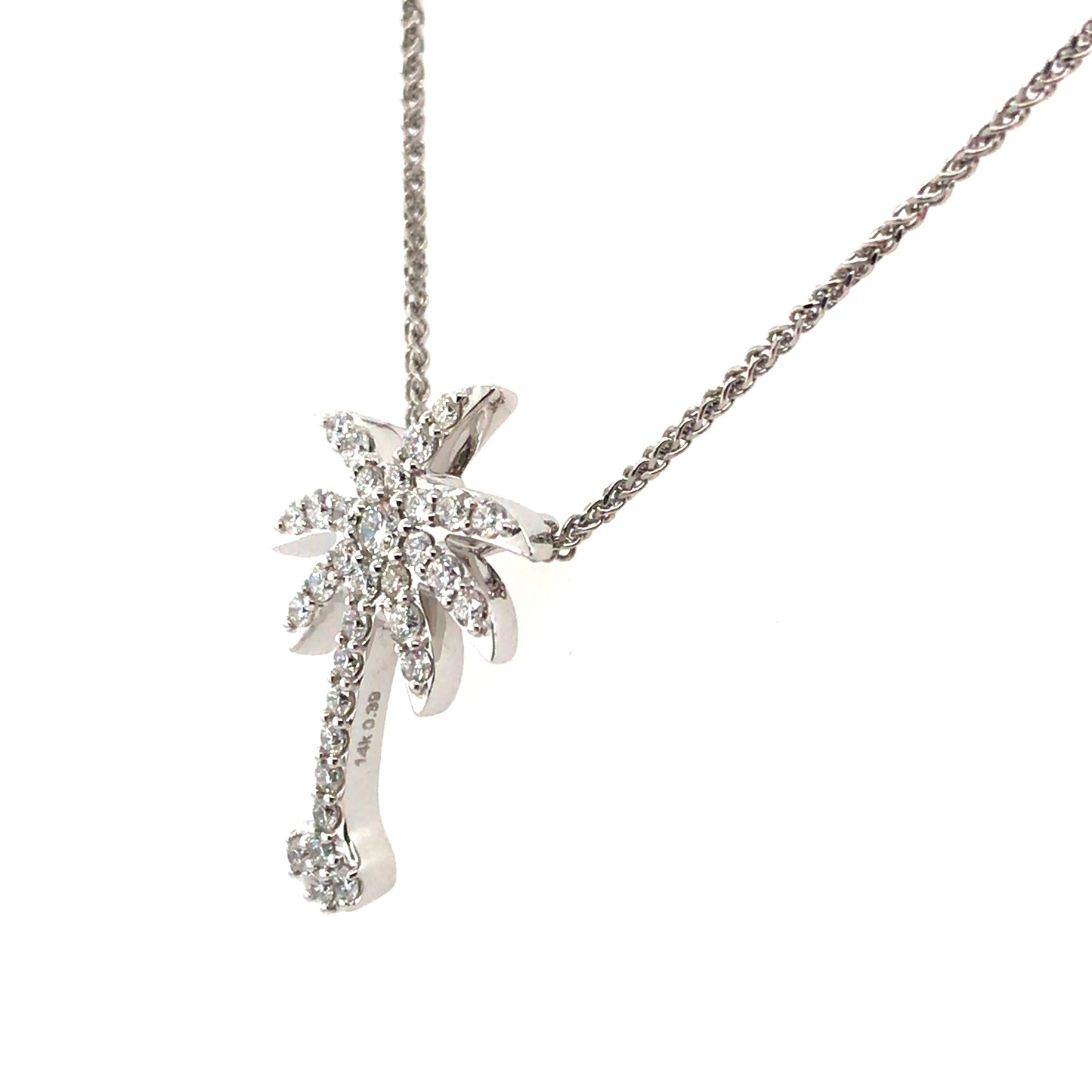 14KW 0.40CTW DIAMOND PALM TREE PENDANT SI1/G-H 2.3G