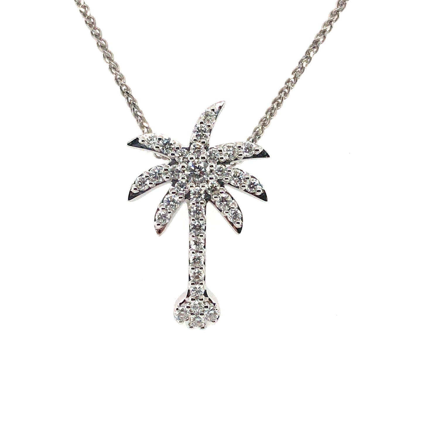14KW 0.40CTW DIAMOND PALM TREE PENDANT SI1/G-H 2.3G