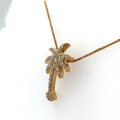 14KY 0.40CTW DIAMOND PALM TREE PENDANT SI1/G-H 2.3G