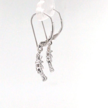 14KW 0.25CTW DIAMOND PALM TREE DANGLE EARRINGS SI1/G-H 2.3G