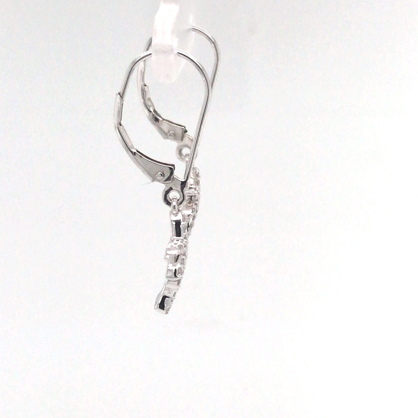 14KW 0.25CTW DIAMOND PALM TREE DANGLE EARRINGS SI1/G-H 2.3G