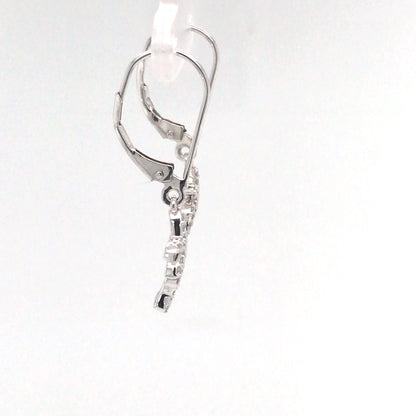 14KW 0.25CTW DIAMOND PALM TREE DANGLE EARRINGS SI1/G-H 2.3G