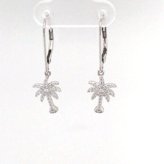 14KW 0.25CTW DIAMOND PALM TREE DANGLE EARRINGS SI1/G-H 2.3G-Fine Jewelry in Bradenton &amp; Lakewood Ranch, Fl. | Michael &amp; Co. Jewelers