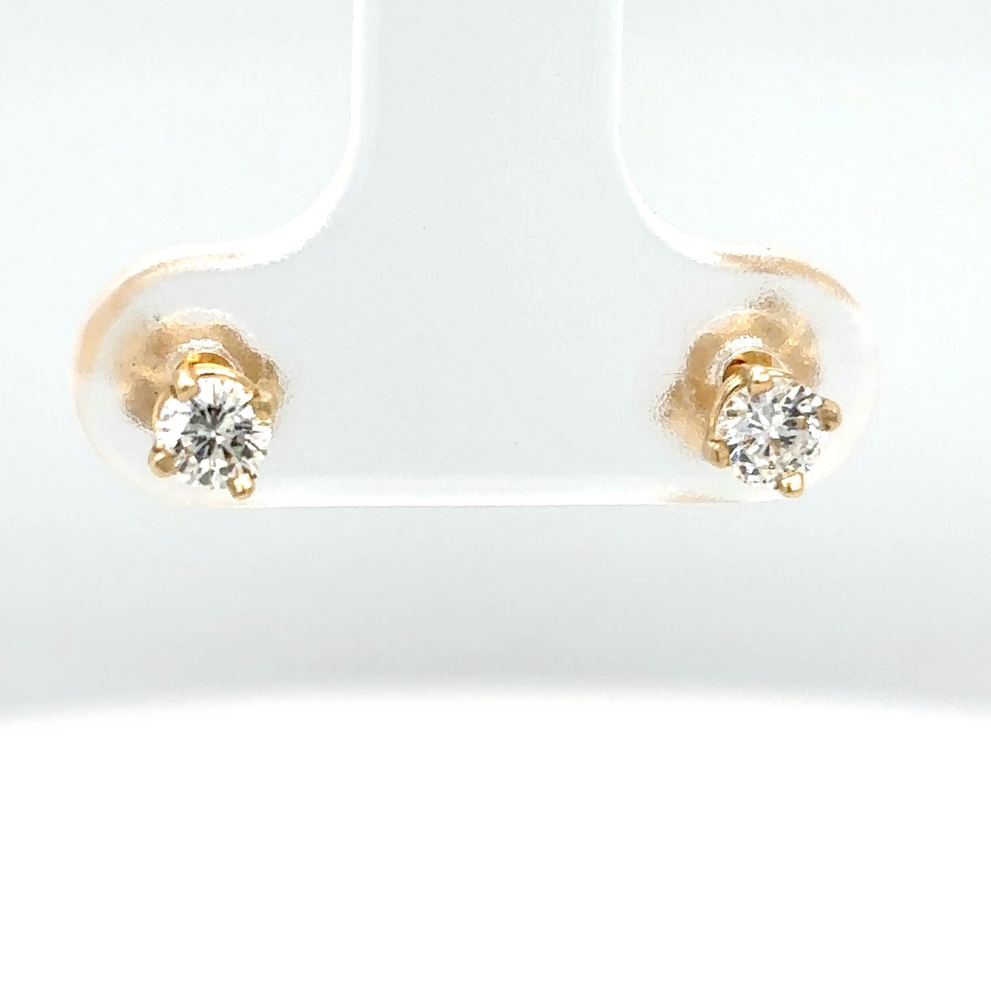 14KY 0.32CTW DIAMOND SOLITAIRE EARRINGS SI1/H-I