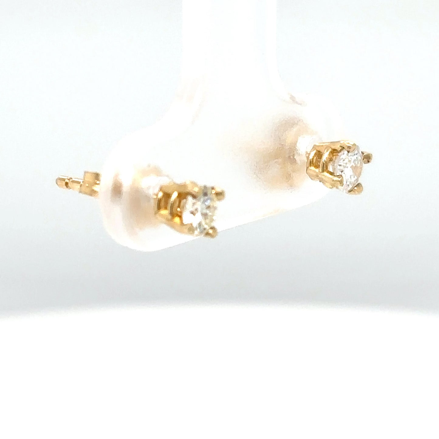 14KY 0.32CTW DIAMOND SOLITAIRE EARRINGS SI1/H-I