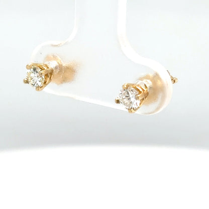 14KY 0.32CTW DIAMOND SOLITAIRE EARRINGS SI1/H-I