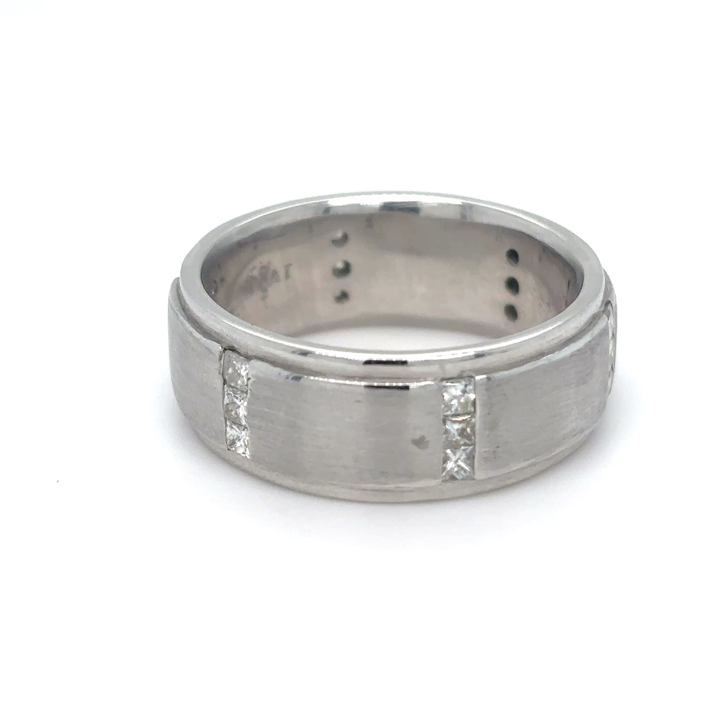 PLAT. 8.5MM 0.54CTW PRINCESS CUT DIAMOND ETERNITY BAND SI/H-I 24.0G