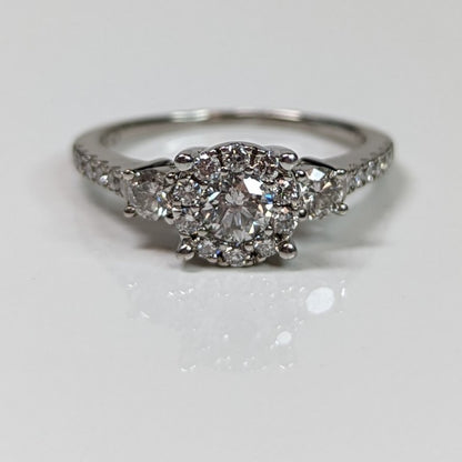14KW 1.00CTW ROUND HALO DIAMOND ENGAGEMENT RING SI2/H-I 2.9