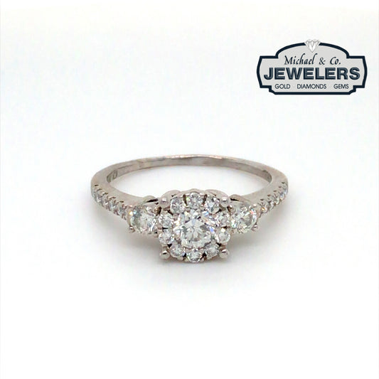 14KW 1.00CTW ROUND HALO DIAMOND ENGAGEMENT RING SI2/H-I 2.9-Fine Jewelry in Bradenton &amp; Lakewood Ranch, Fl. | Michael &amp; Co. Jewelers