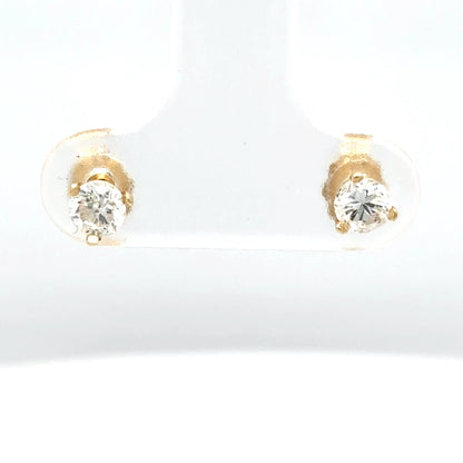 14KY 0.36CTW ROUND DIAMOND SOLITAIRE EARRINGS I1/H-I