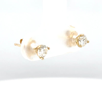 14KY 0.36CTW ROUND DIAMOND SOLITAIRE EARRINGS I1/H-I