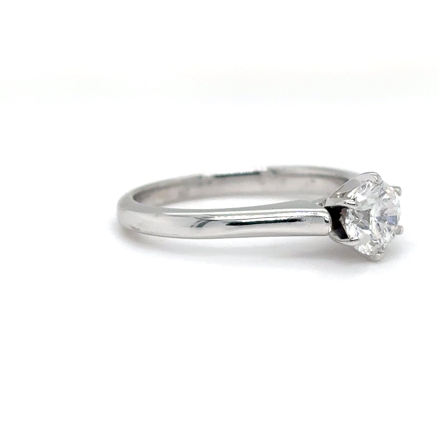 18KW 0.78CT ROUND CATHEDRAL DIAMOND ENGAGEMENT RING I1/G-H 3.5G