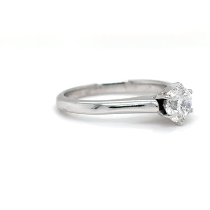 18KW 0.78CT ROUND CATHEDRAL DIAMOND ENGAGEMENT RING I1/G-H 3.5G