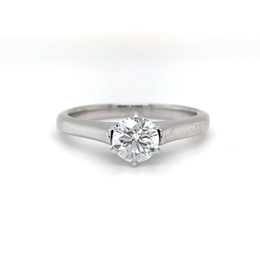18KW 0.78CT ROUND CATHEDRAL DIAMOND ENGAGEMENT RING I1/G-H 3.5G-Fine Jewelry in Bradenton &amp; Lakewood Ranch, Fl. | Michael &amp; Co. Jewelers
