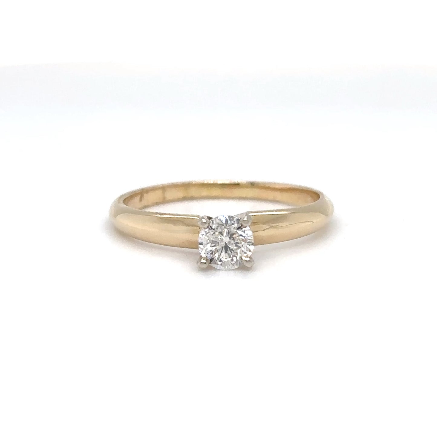 14KY 0.27CT ROUND DIAMOND ENGAGEMENT RING I1/G-H 1.8G