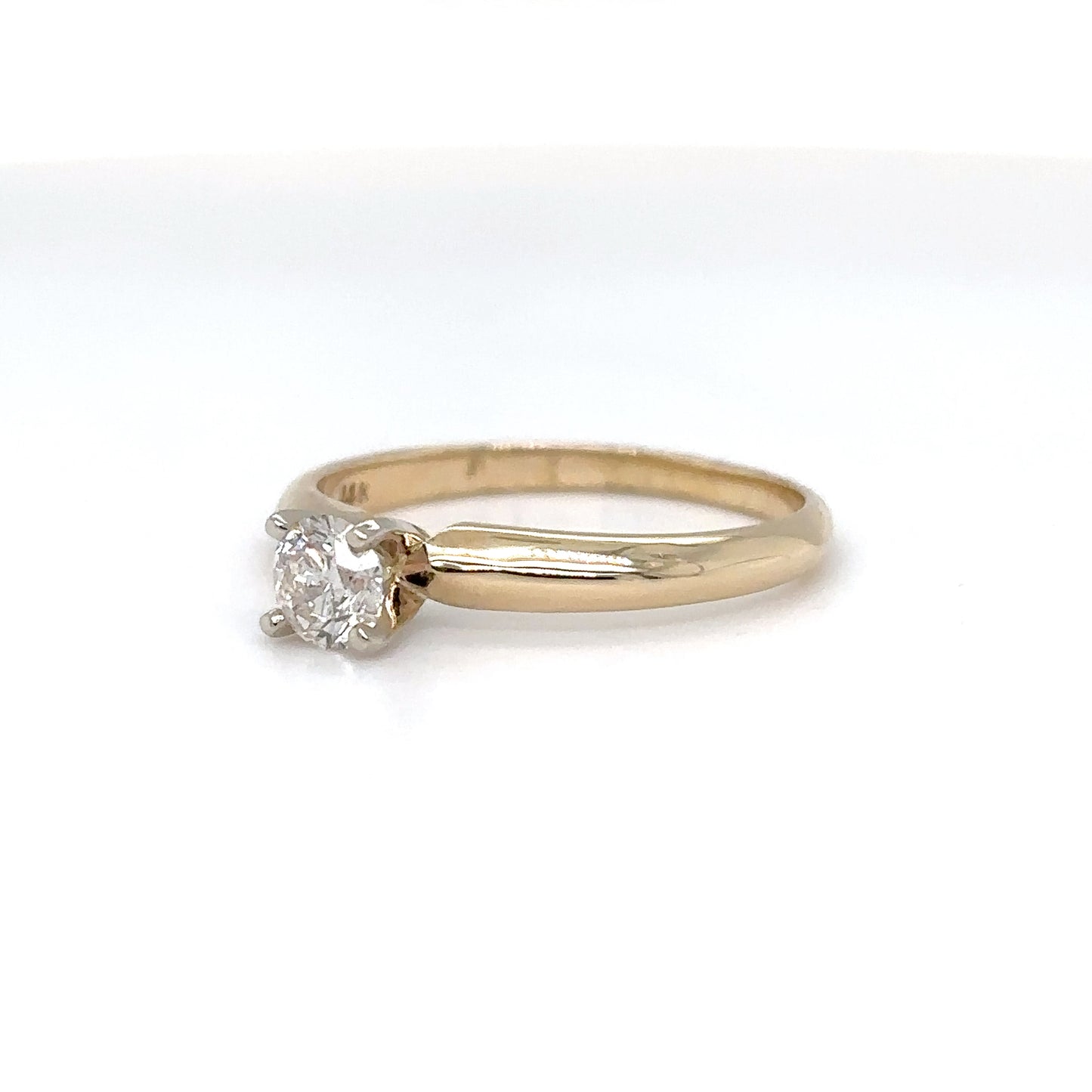 14KY 0.27CT ROUND DIAMOND ENGAGEMENT RING I1/G-H 1.8G