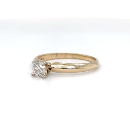 14KY 0.27CT ROUND DIAMOND ENGAGEMENT RING I1/G-H 1.8G