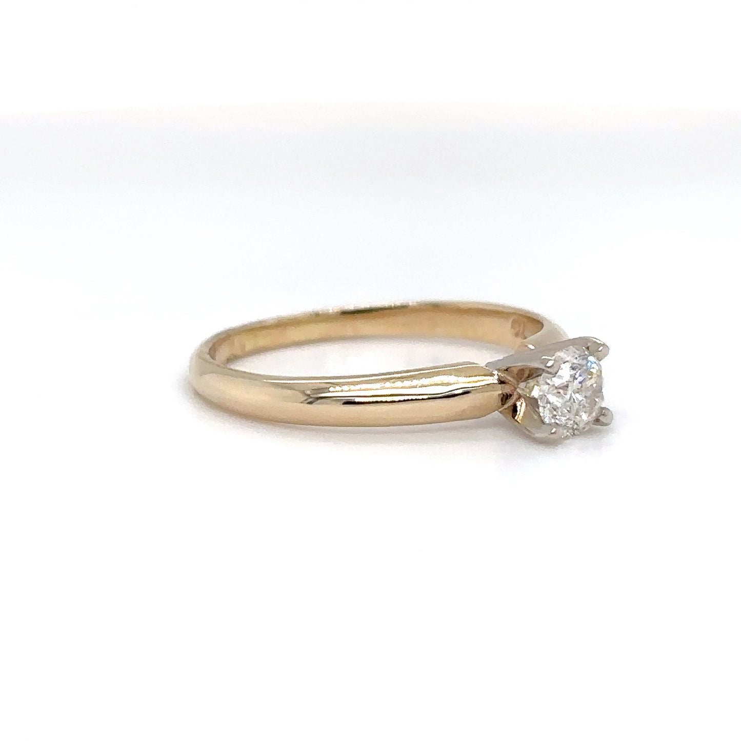 14KY 0.27CT ROUND DIAMOND ENGAGEMENT RING I1/G-H 1.8G