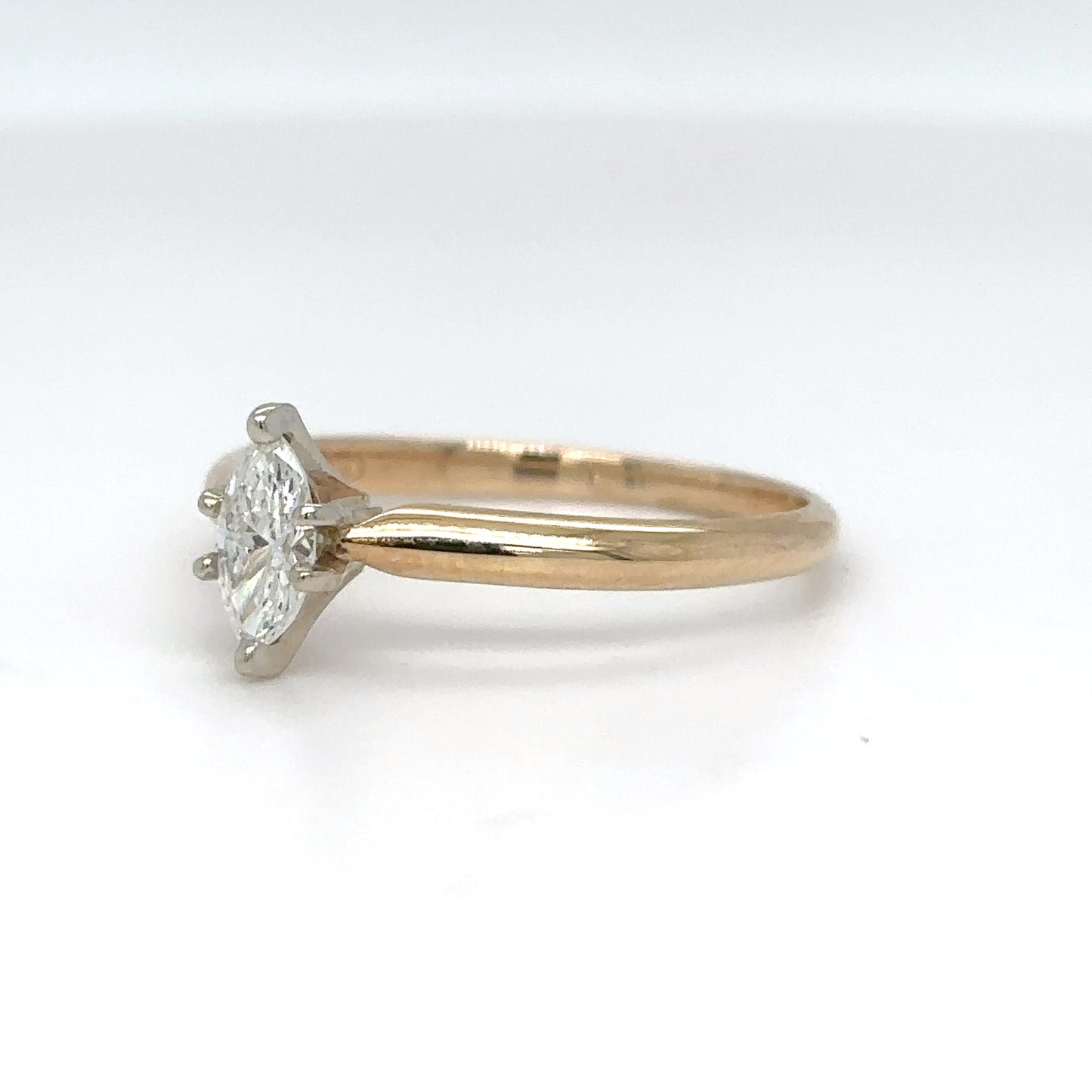 14KY 0.30CT MARQUISE DIAMOND ENGAGEMENT RING SI2/H-I 1.8G