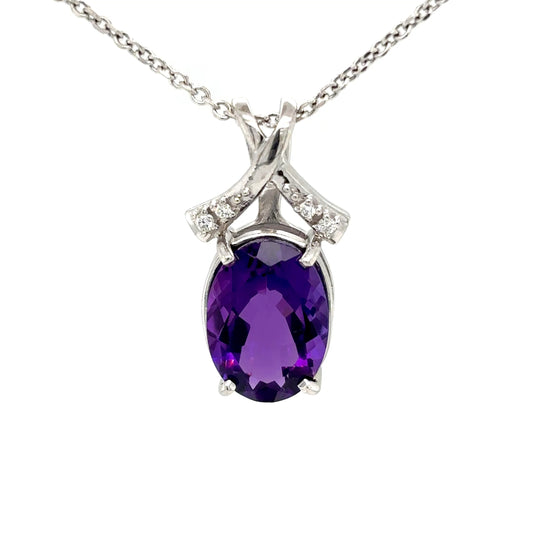 14KW 5.32CTW AMETHYST & DIAMOND PENDANT "AAA" VS/F-G-Fine Jewelry in Bradenton &amp; Lakewood Ranch, Fl. | Michael &amp; Co. Jewelers
