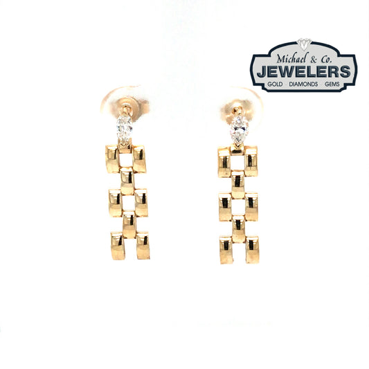 14KY 0.25CTW MARQUISE DIAMOND PANTHER LINK EARRINGS SI2/G-H 2.3G-Fine Jewelry in Bradenton &amp; Lakewood Ranch, Fl. | Michael &amp; Co. Jewelers