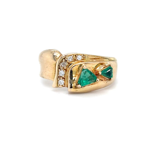 14KY 0.55CTW EMERALD-DIAMOND RING "AA"-SI/G-H 5.2G-Fine Jewelry in Bradenton &amp; Lakewood Ranch, Fl. | Michael &amp; Co. Jewelers