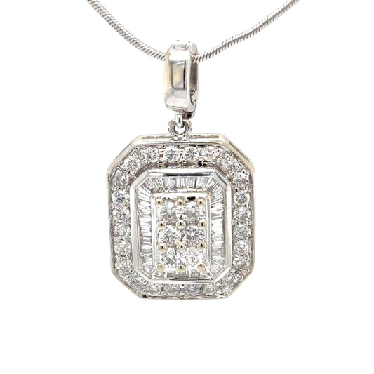 14KW 1.00CTW BAGUETTE-ROUND DIAMOND PENDANT SI/G 3.2G-Fine Jewelry in Bradenton &amp; Lakewood Ranch, Fl. | Michael &amp; Co. Jewelers