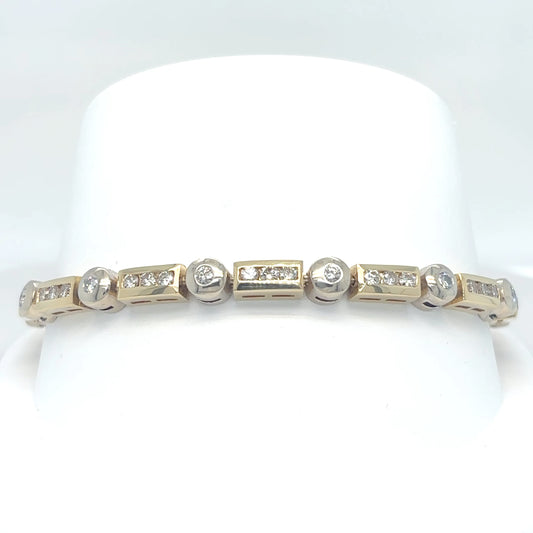 14KTT 7.5" 2.25CTW ROUND DIAMOND BRACELET SI/H-I 21.8G-Fine Jewelry in Bradenton &amp; Lakewood Ranch, Fl. | Michael &amp; Co. Jewelers
