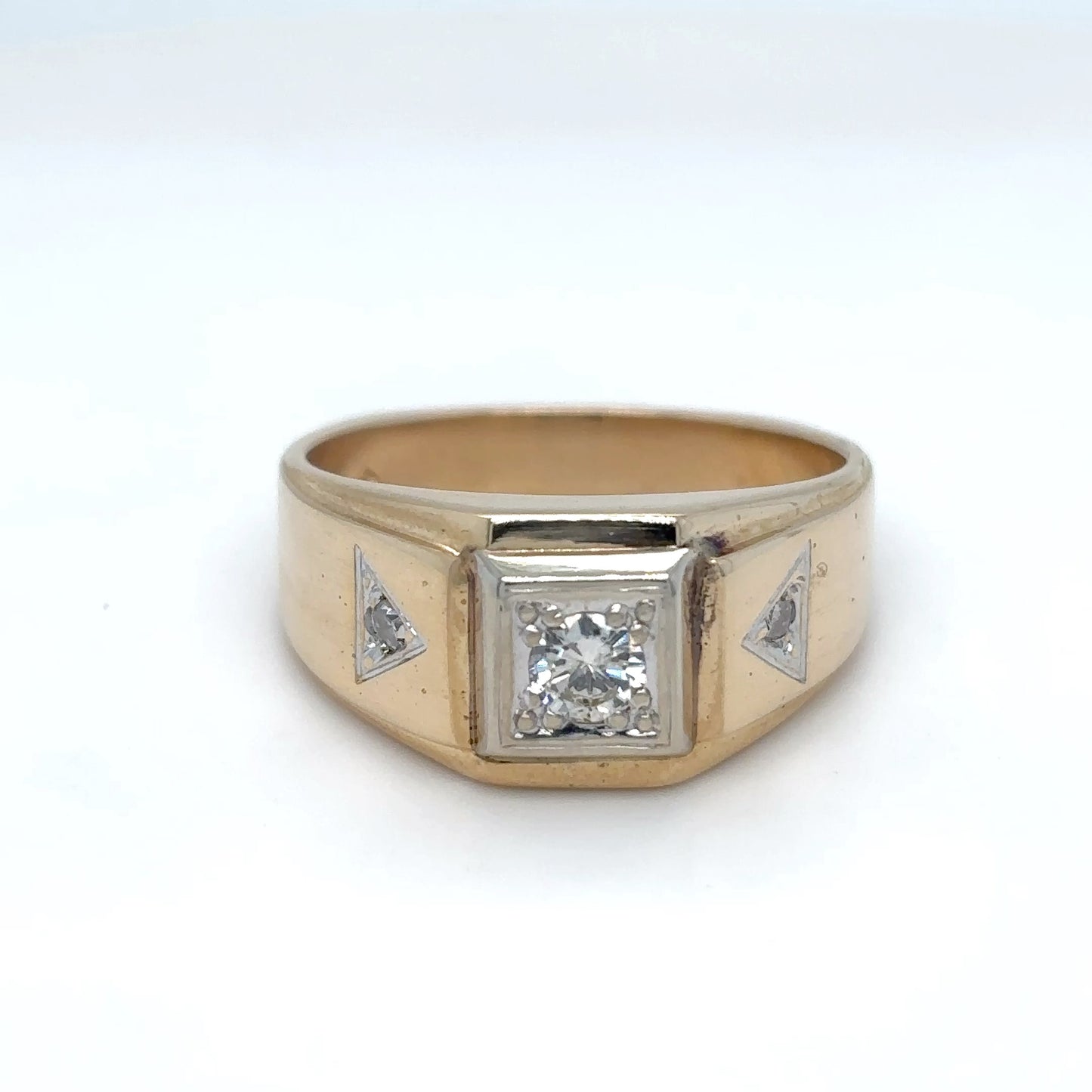 14KY MEN'S 0.25CTW DIAMOND RING I1/I-J 10.5G