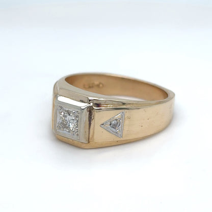 14KY MEN'S 0.25CTW DIAMOND RING I1/I-J 10.5G