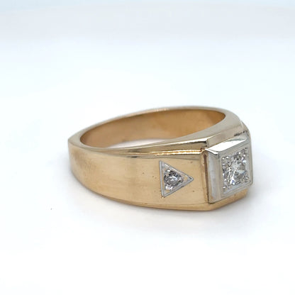 14KY MEN'S 0.25CTW DIAMOND RING I1/I-J 10.5G