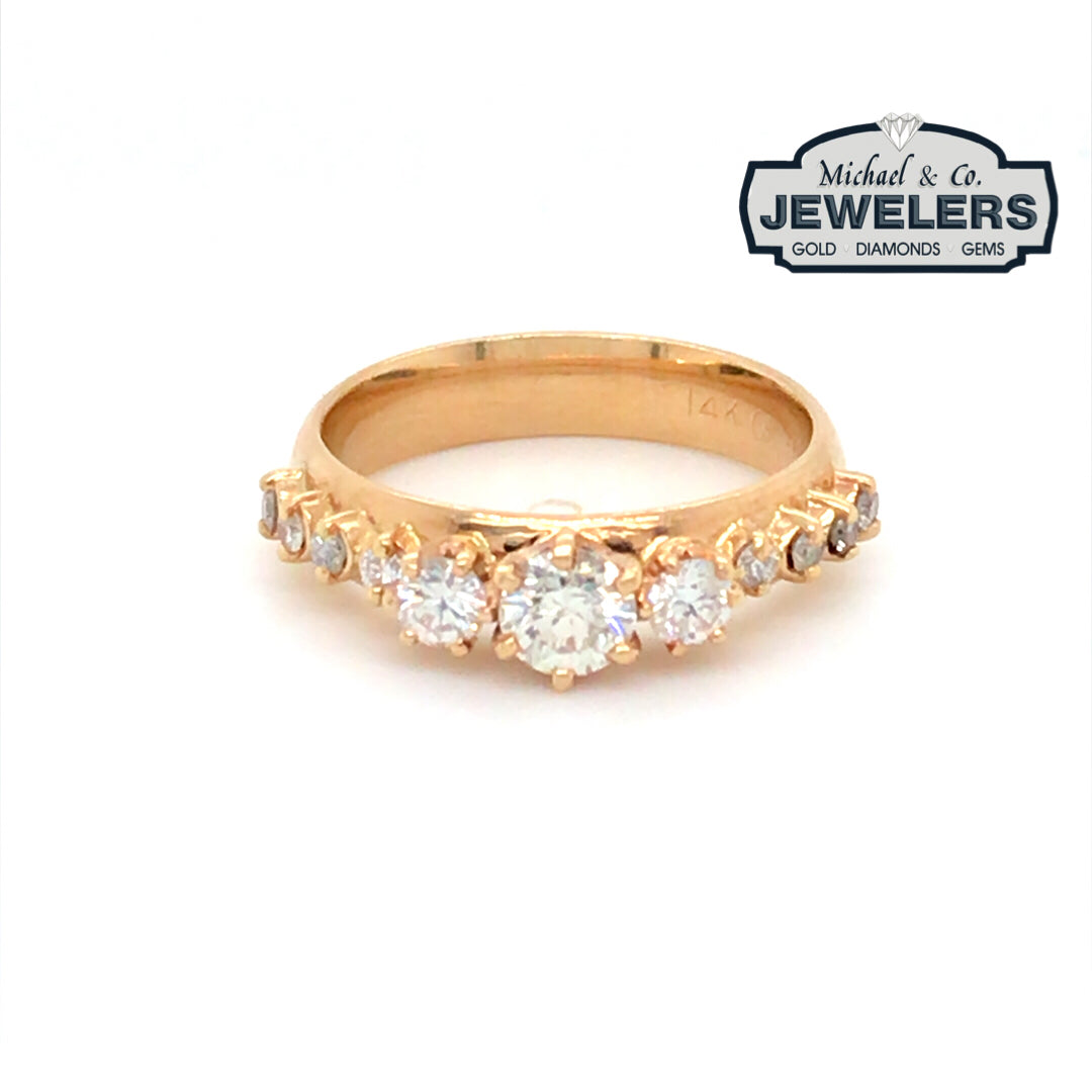 14KY 0.75CTW ROUND DIAMOND BAND SI/I-J 4.7G