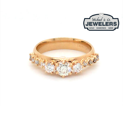 14KY 0.75CTW ROUND DIAMOND BAND SI/I-J 4.7G