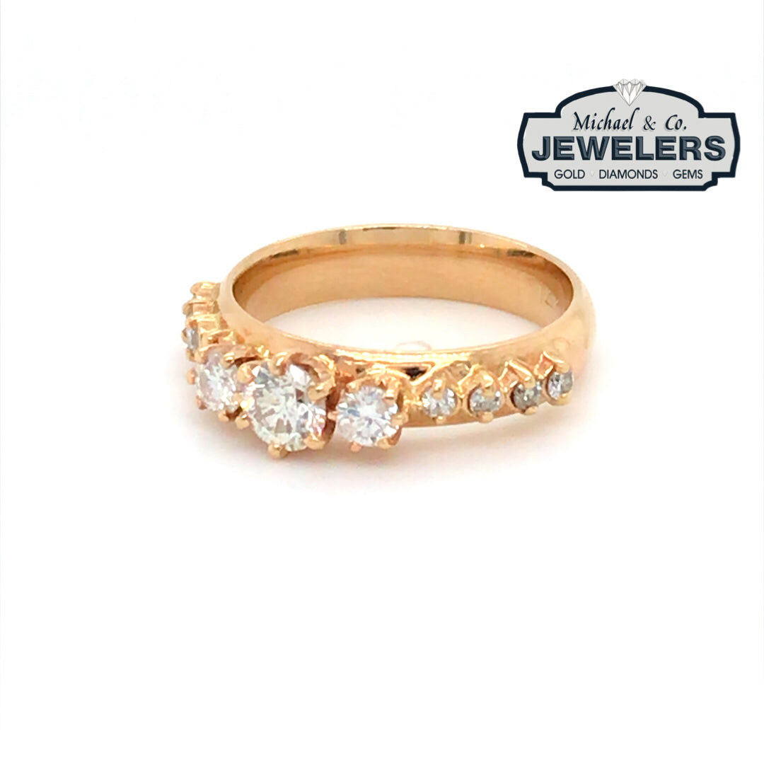 14KY 0.75CTW ROUND DIAMOND BAND SI/I-J 4.7G