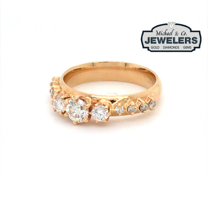 14KY 0.75CTW ROUND DIAMOND BAND SI/I-J 4.7G