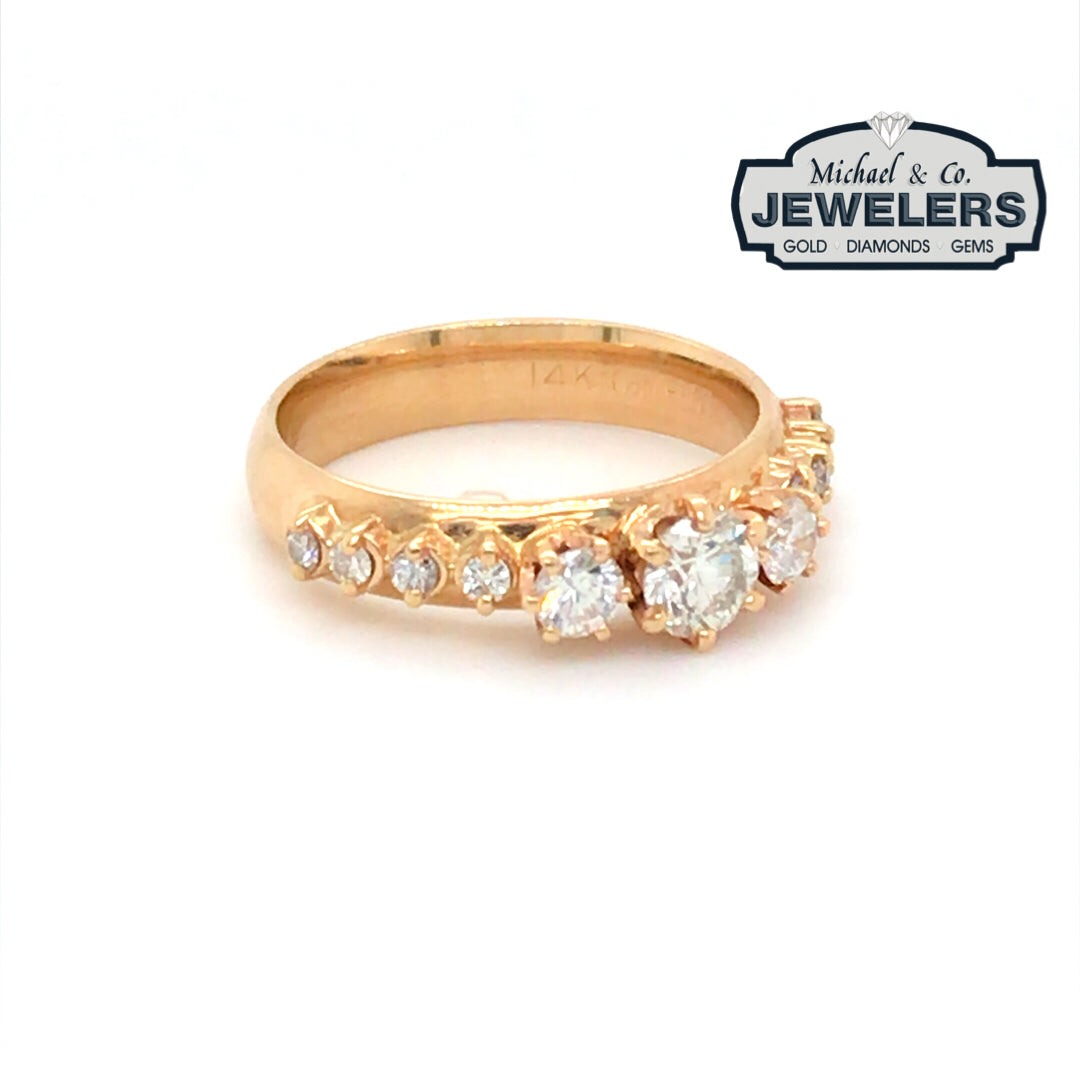 14KY 0.75CTW ROUND DIAMOND BAND SI/I-J 4.7G