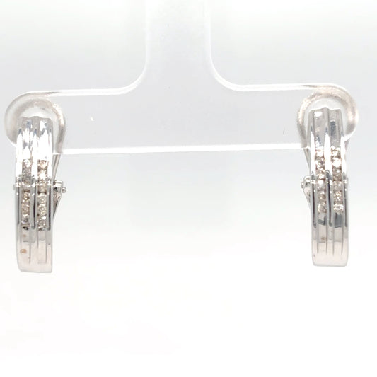 14KW 0.25CTW DOUBLE ROW DIAMOND HOOP EARRINGS I1/H-I 5.4G-Fine Jewelry in Bradenton &amp; Lakewood Ranch, Fl. | Michael &amp; Co. Jewelers