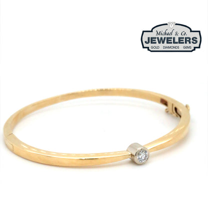 14KY BANGLE BRACELET I1/G-H 17.0G