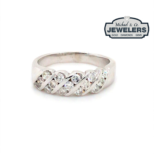 14KW 0.50CTW TRIPLE ROW DIAMOND BAND VS/F-G 4.9G-Fine Jewelry in Bradenton &amp; Lakewood Ranch, Fl. | Michael &amp; Co. Jewelers