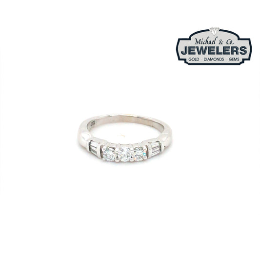 14KW 0.50CTW ROUND BRILLIANT-BAGUETTE DIAMOND BAND SI1/G 2.8G-Fine Jewelry in Bradenton &amp; Lakewood Ranch, Fl. | Michael &amp; Co. Jewelers