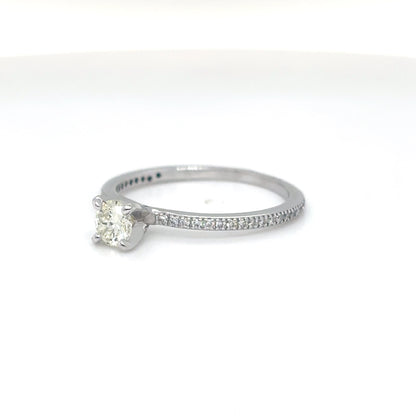 18KW 0.48CTW ROUND DIAMOND ENGAGEMENT RING SI1/I-J 1.7G