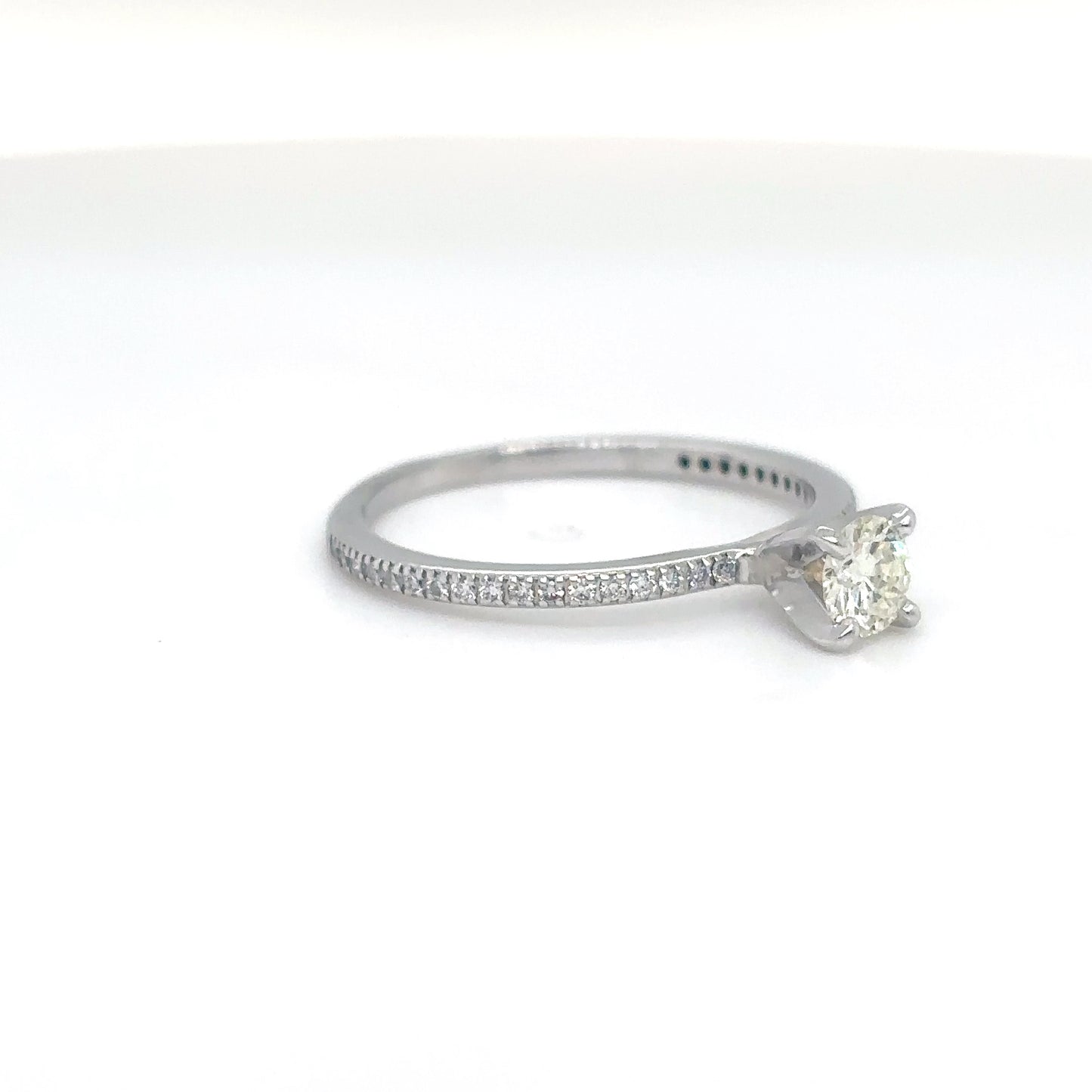 18KW 0.48CTW ROUND DIAMOND ENGAGEMENT RING SI1/I-J 1.7G
