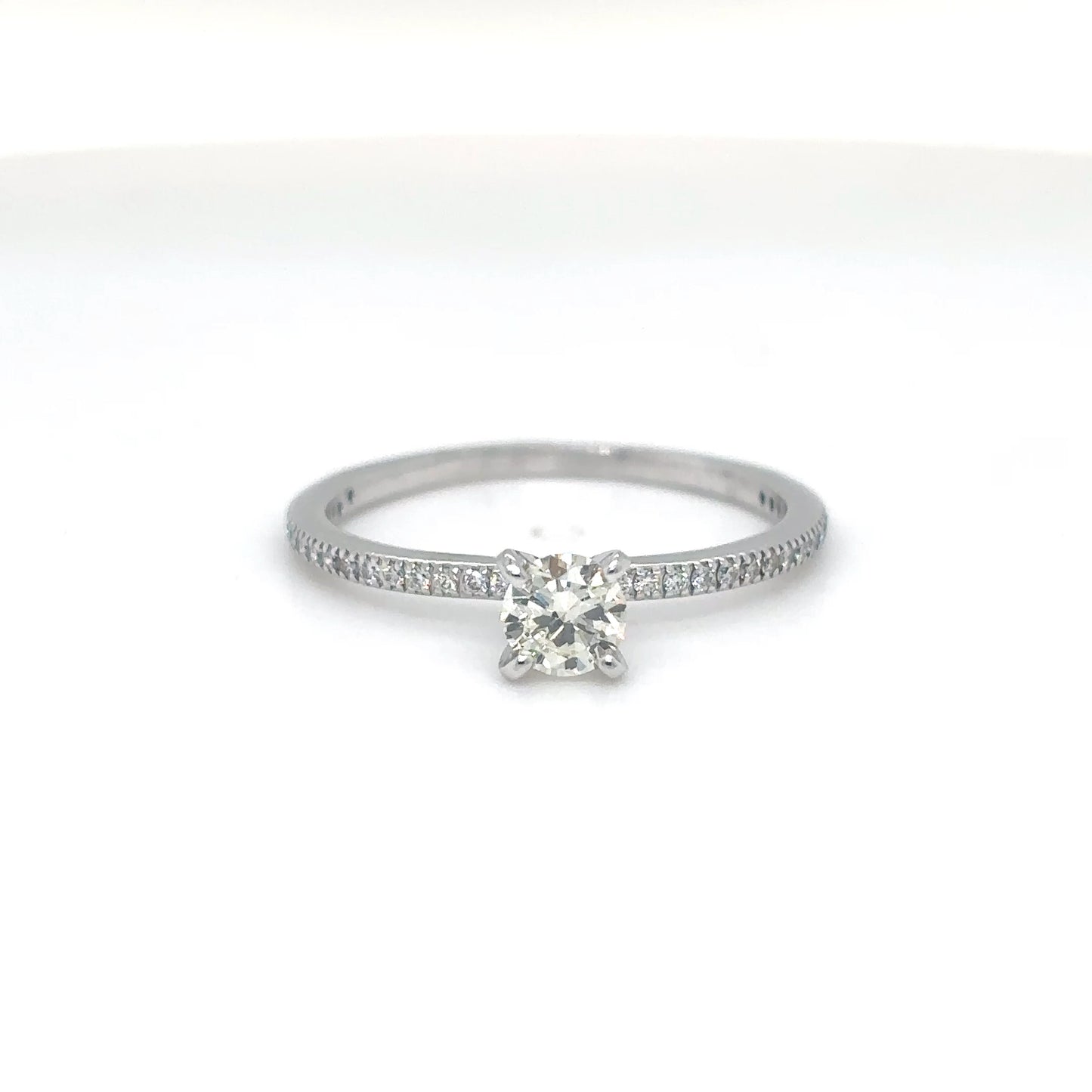 18KW 0.48CTW ROUND DIAMOND ENGAGEMENT RING SI1/I-J 1.7G