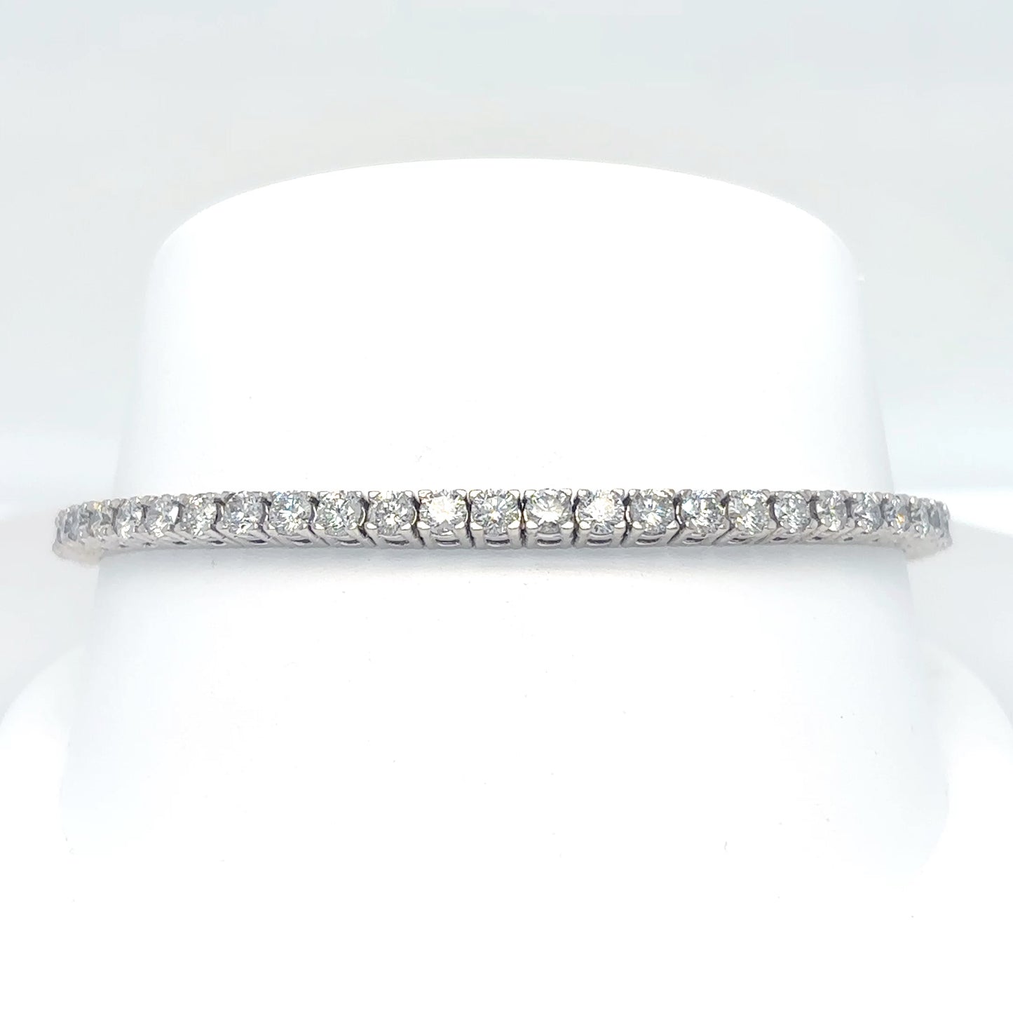 14KW 7.25" 5.00CTW ROUND DIAMOND BRACELET SI2/H-I 13.7G