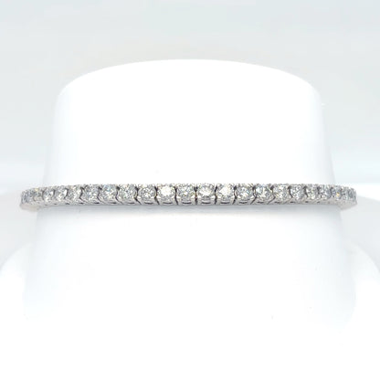 14KW 7.25" 5.00CTW ROUND DIAMOND BRACELET SI2/H-I 13.7G
